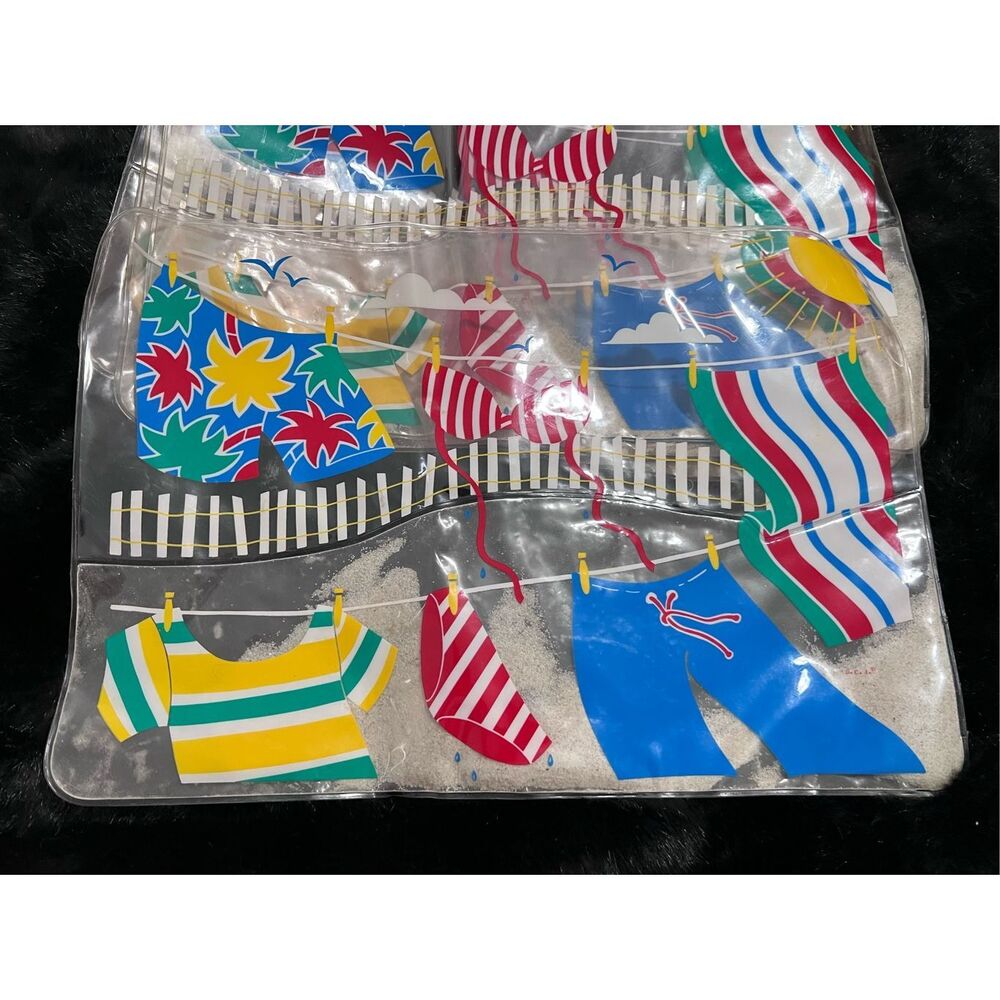 Set of 4 beach day sand in placemat , ocean tropical‎ vintage kitschy